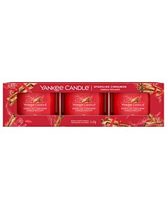 Yankee Candle - Sparkling Cinnamon - 3x Filled Votive Candle